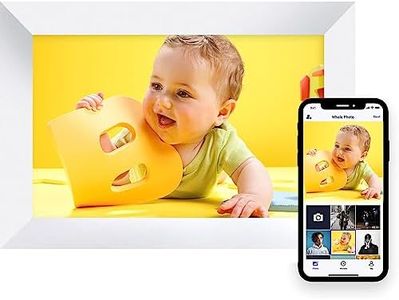 10.1 Inch Smart WiFi Digital Photo Frame 1280x800 IPS LCD Touch Screen, Picture Frame Built in 16GB Memory, Auto-Rotate Portrait and Landscape,Share Moments Instantly via Frameo App (White)