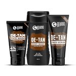 Beardo De-tan Har Roz Kit For Men (Set of 3) | Detan Face Wash & Detan Scrub & Detan Body Wash with Powerful Coffee Extract for Tan Removal | Hydrates & Exfoliates Men's Skin for Oil Control