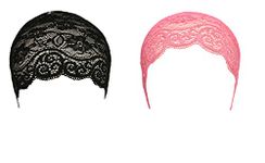 Girls and Womens Hijab Headband, Under Hijab Scarf Naqab Head Scarf (2 pcs) (Black & Pink)