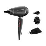 Rowenta x Karl Lagerfeld CV888L K/Pro Stylist Hair Dryer | 2200 Watt Pro AC Motor | Ultra Fast Drying | Ionic Shine | Shine Booster | Cold Air Button | Includes Accessories | Black/Red