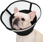 Kuoser Dog Cone, Soft Dog Cone Collar for After Surgery, Adjustable Pet Cone for Dogs to Stop Licking, Breathable Dog Cones for Medium Dogs, Elizabethan Collar for Wound Care Spay Neuter, Black M