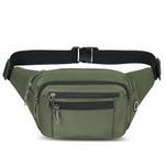 Bumbags Waist Fanny Pack Fashion Bum Bag Multiple Pockets Bumbag with Headphone Jack for Girls Ladies Men Women Dog Walking Hiking Travel Cycling Outdoor