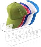 AoMoon Hat Organizer for Baseball Caps, Baseball Hat Storage Organizer, 2 PCS Hat Stand for Baseball Cap, No Install Acrylic Hat Rack for 14 Baseball Caps for Closet Bedroom Dresser (2pcs Clear)