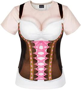 Funny World Womens Oktoberfest Shirt, Brown, 4X-Large