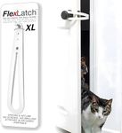 FlexLatch Cat Door Holder Latch - Extra Large Cat Door Alternative Installs Fast Flex Latch Strap Let's Cats in and Keeps Dogs Out of Litter & Food. Safe Baby Proof One Piece No Measuring Extra Easy