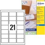 AVERY J8160-25 - 525 Adhesive Address Labels Customisable White 63.5 x 38.1 mm. Printing: Inkjet