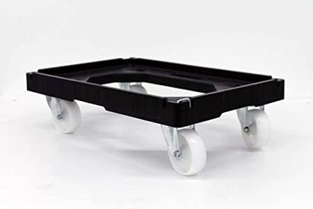 Heavy Duty Linking Dolly Transport Trolley for 600 x 400 Euro Plastic Stacking Containers - 300kg Load Capacity 4 Swivel Castors Office & Home Move