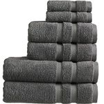 Christy Chroma Bath Towel Set | Set of 6 | 2 Bath 2 Hand 2 Face | Highly Absorbent Heavyweight 675GSM | Bold and Bright | Soft Smooth Shower Towels | 100% Cotton | Sustainably Made | Ash Grey