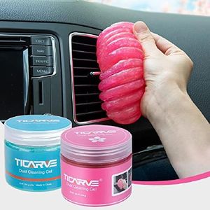TICARVE Car Cleaning Gel Car Cleaning Putty Car Slime for Cleaning Car Detailing Putty Detail Tools Car Interior Cleaner Automotive Car Cleaning Kits Keyboard Cleaner Blue Rose (2Pack)