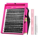 VEYESBEAUTY Lash Clusters Eyelashes Cluster Lashes Extensions 3D Layered Lash Cluster Kit False Eyelashes Wispy Lash Clusters Kit (Xtreme kit, 10-18mm)