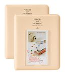 Polaroid Photo Albums,2Pcs Goodsnetic 64 Pockets Album for Fujifilm Instax Mini 7s 8 8+ 9 25 26 50s 70 90 Instant Camera Name Card,Photo Book for Polaroid PIC-300P/Z2300,Beige