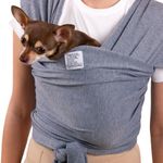 Dog Sling Carrier for Small Dogs - Anti-Anxiety Cat Sling, Puppy Pouch - Pet Sling in Gray, Black (Gray)