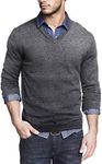 COOFANDY Men Dress V Neck Pullover Knitted Slim Fit Rib Fashion Sweater