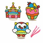 SPARTAN KIDS® Castle, Cupcake and Owl (Set of 3) - DIY Foam Clay Art Kit with Stand and 24 Colors for Kids Ages 6-12