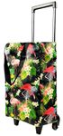 EverBest Foldable Shopping Bag with Wheels Folding Shopping Trolley Tote Bag on Wheels Collapsible Shopping Cart (Flower)