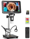 HDMI LCD Digital Microscope with IPS Screen, Dcorn 7" Coin Microscope for Coin Collection Supplies, View Entire Coin,1500X 16MP Soldering Microscope with Lights for Adults, 32GB Card Included