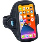 Tune Belt AB91 Cell Phone Armband Holder Case for iPhone 11/12/13/14/15, 12/13/14/15 Pro, 11 Pro Max, XS Max, XR, Galaxy S21/S22/S23 Plus & More for Running & Working Out (Black)