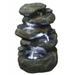 Direct Global Trading 4 Fall Rock LED Lit Indoor Water Feature Ideal for Feng Shui