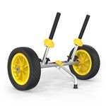 Bonnlo Foldable Kayak Trolley, Upgraded NO-Flat Airless Tires, Aluminum Frame Canoe Carrier, 90KG Loading Capacity, Heavy Duty Aluminium Trolley