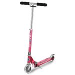 Micro Scooters | Micro Sprite LED Children's Scooter | Handlebar Adjustable | Light Up Wheels | Foldable | 5-12yrs | Boys & Girls | Pink Stripe