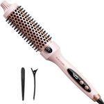 Wavytalk Thermal Brush, 1.5 inch Heated Round Brush for Blowout Look, Dual Voltage, Pink, Sakura, Tourmaline Ceramic, Negative Ion Technology, 5 Temperature Settings