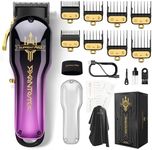 SUPRENT® PRO Professional Hair Clippers for Men- Premium Barber Clippers DLC-Coated Blade & Brushless Motor- Rechargeable Haircutting Kit with DIY Customizable Casing (Purple)