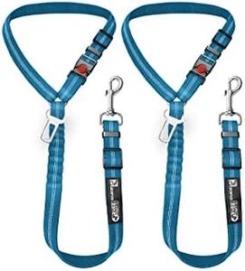 Headrest dog car seat belt 2 Pack Adjustable Durable Headrest Seat belt Pet Dog Car Safety Harness Restraint with Elastic Nylon Bungee Buffer