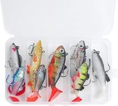 Realure Fishing Soft Plastic Lures, 8 Pcs Pre-Rigged Jig Head Soft Fishing Lures Set, Premium Artificial Sea Fishing Lures Saltwater Freshwater, Paddle Tail Swim Baits for Bass Trout Perch Soft Lures