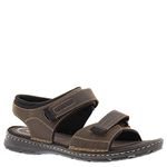 Rockport Men's Darwyn Quarter Strap Platform Slide Sandal, Brown Ii Leather, 10.5 W US