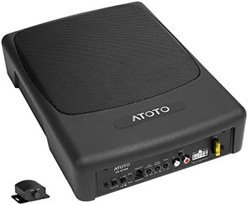 ATOTO CS-101SW Subwoofer Autoamplificado Coche 10", Subwoofer Coche Activo Debajo del Asiento con Amplificador Incorporado, MAX 400W, Entradas de Nivel Bajo y Alto, Control Remoto del Subwoofer