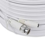 SSL 50M,60M,80M,100M RG59 BNC Video Power Cable For CCTV Camera DVR Surveillance Security System Black/White Extension Lead