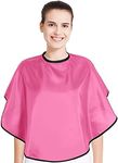 Advanced Short Makeup Cape, Comb-out Beard Shaving Bib Mini Beauty Salon Styling Cape Lightweight Hairdressing Shampoo Cape Makeover Shawl for Makeup Artist Beautician Stylist (Pink)