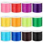 PAXCOO 12 Rolls Elastic Crystal Tec String for Bracelets, 0.8 MM Stretch Bead String Cord Jewelry Thread for Bracelets, Necklaces, Clay Beads, Pony Beads (Multiple Colors)