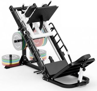 Leg Press Hack Squat Machine Combo, Lower Body Special with Weight Storage for Quads, Hamstring, Glutes, Calves, Compact Home Gym Leg Day Equipment with 200LB Colored Weights Combo