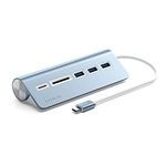 SATECHI USB-C Combo Hub for Desktop - USB-A 3.0 Data Ports & Micro/SD Card Readers - For M2/ M1 MacBook Pro/Air, M2/ M1 iPad Pro/Air, M2 Mac Mini, iMac M1 (Blue)