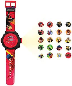 Lexibook, Miraculous Ladybug Cat Noir, Reloj Correa Ajustable Pantalla Digital con 20 proyecciones de Miraculous, para Niños, DMW050MI
