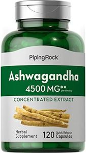 Piping Rock Ashwagandha Root Extract Supplement | 4500mg | 120 Capsules | with Black Pepper | Non-GMO, Gluten Free