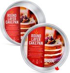 Crown 5 inch Cake Pans, 2" Deep, 2 Pack, Professional Baking Pans, Heavy Duty, Easy Release, Pure Aluminum