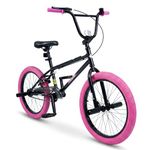 OLAKIDS Kids BMX Bike, 20 Inch Freestyle Bicycle with 4 Pegs Carbon Steel Frame Adjustable Seat for Beginner Level Riders Boys Girls Aged 8+ (Pink)