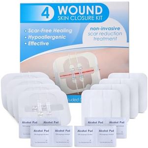 Houseables Butterfly Bandages, Wound Closure Kit, Zip Stitch, Wound Closure Strips, Zipper Bandage, Butterfly Stitches, Zip Tie Bandaid, Laceration Kit, Emergency Skin Zipper, Suture Strips, 4 Pack