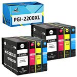 PGI-2200XL Ink Cartridges Compatible with Canon PGI 2200 XL Pigment Ink Work for Canon Maxify MB5420 MB5120 MB5320 MB5020 iB4120 iB4020 Printers (Black/Cyan/Magenta/Yellow, 8-Pack)