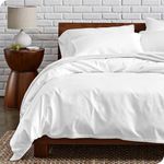 Bare Home 100% Organic Cotton King/California King Duvet Cover Set - Crisp Percale Weave - Lightweight & Breathable - Cooling Duvet Cover Set (King/Cal King, White)