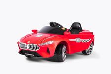 FUN OASIS Rechargeable Battery Operated Ride-On Toy Car with Seat Belt, LED Lights, Music Modes, Swing Function, Dual Control (Manual & Remote) - for Kids 2 to 5 Years - Red