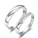 sassu fine Mens Womens Endless love Silver rings Adjustable Ring Super Cubic Zirconia Wedding Ring Promise Ring Couples Ring (WHITE GOLD)