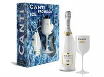 Canti - Prosecco D.O.C. ICE, Demi Sec Wine 11%, Gift Pack with Glasses, Italian Glera Grape from Veneto, Crisp and Fruity Taste, 1x750 ml