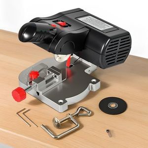 Mini Miter Saw Electric Power Table Saw Benchtop Cut-Off Chop Saw, DIY Cutting Tools for Crafts Miniatures Metal Wood Cutter, Cuts 1/2"Max Tall Max 45 Degree