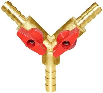 Joywayus 3/8" ID Hose Barb, Y shaped Type 3 way Union Intersection/Split Brass Shut off Ball Valve Fitting