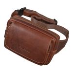 STILORD 'Boston' Belt Bag Leather Vintage Pouch Bag for 8,4 inch Tablets Camera Festival Waist Bag Bum Bag for Men and Women Genuine Leather, Colour:Porto - Cognac