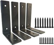 Jikacok Shelf Brackets. Premium Heavy Duty Shelf Brackets. L Brackets for Shelves & L Shelf Brackets Heavy Duty, Black Metal Shelf Brackets with Mounting Hardware. Black L Heavy Duty Metal Brackets