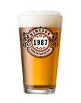 SIRIOKS Vintage 16oz Pint Beer Soda Pub Glass - Aged to Perfection - Birthday Gifts for Him Men - Years Old Decorations Anniversary for Her Women (1987)